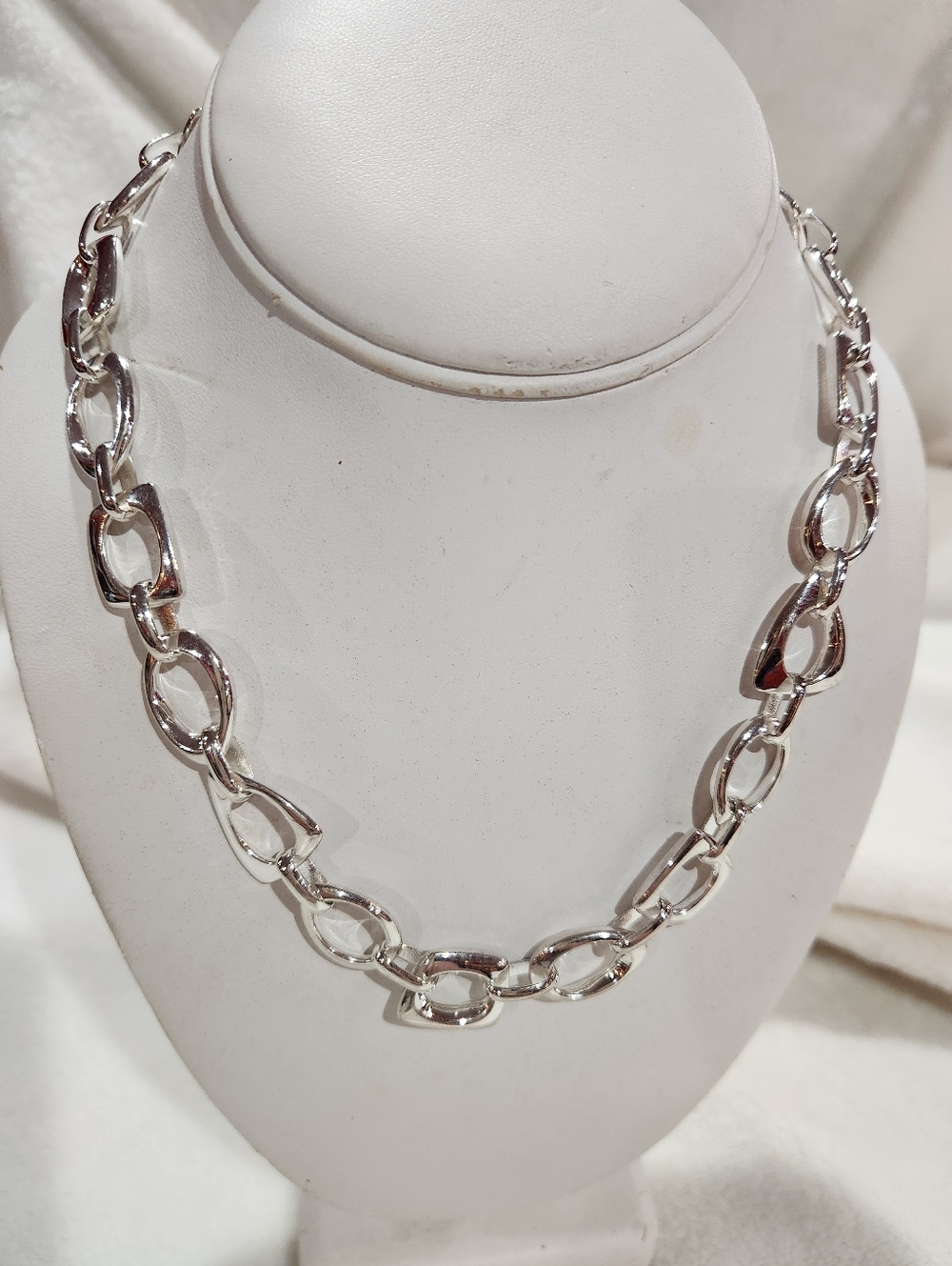 ATI Silver Statement Link Necklace